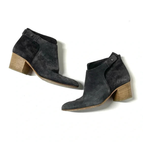 Vince Harriet Suede Gray Limestone Booties Size 7M - Picture 2 of 8